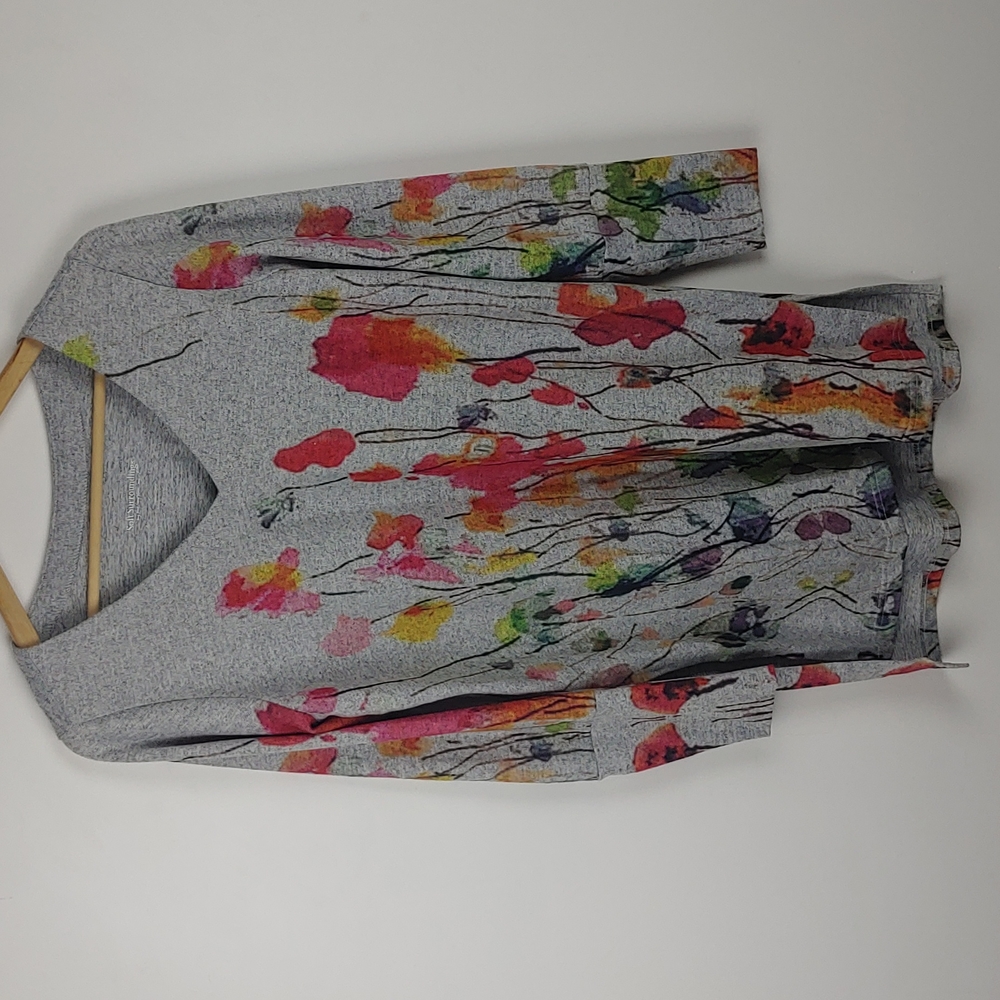 Soft Surroundings Small Long Sleeve Tunic Sweater Flower/ Floral Pattern